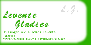 levente gladics business card